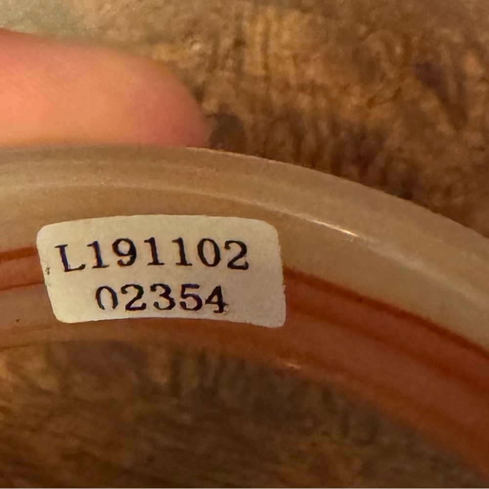 🌿 Natural Agate Stone Bangle Bracelet 55mm Pink Orange Cream Polished - Picture 3 of 6